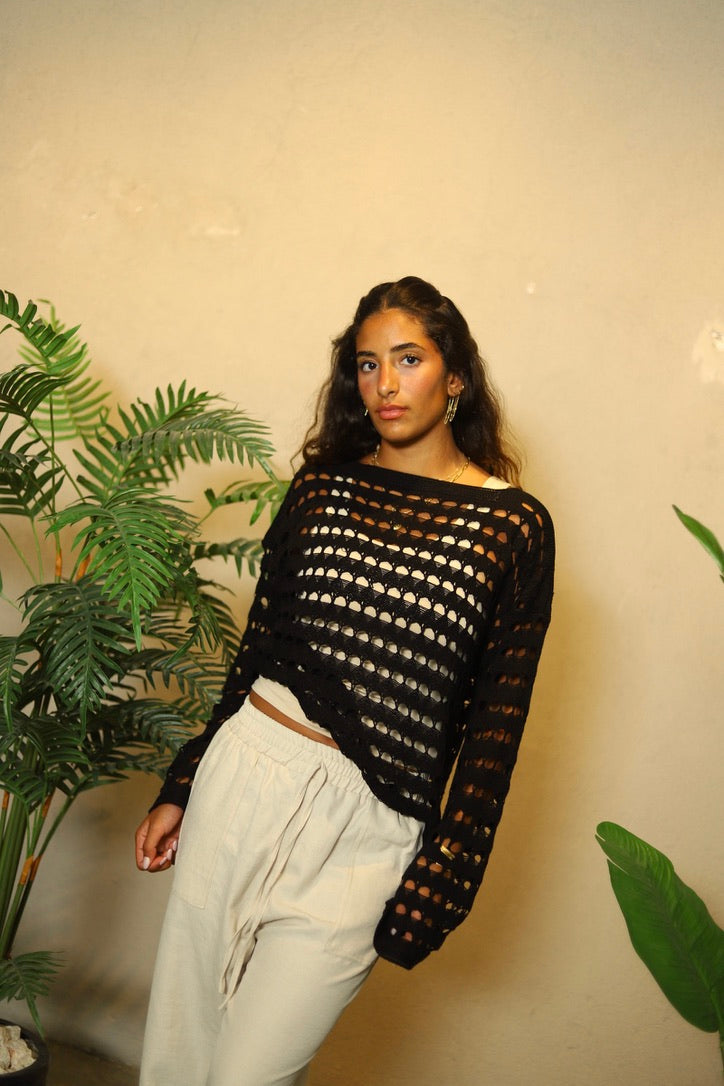 Black Crochet Coverup