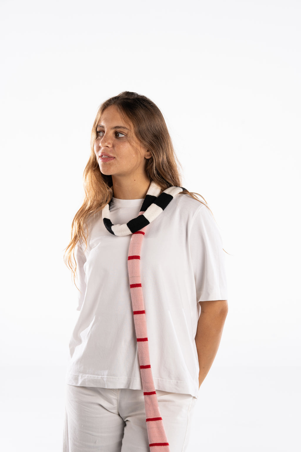 Rose Noir Stripe Scarf