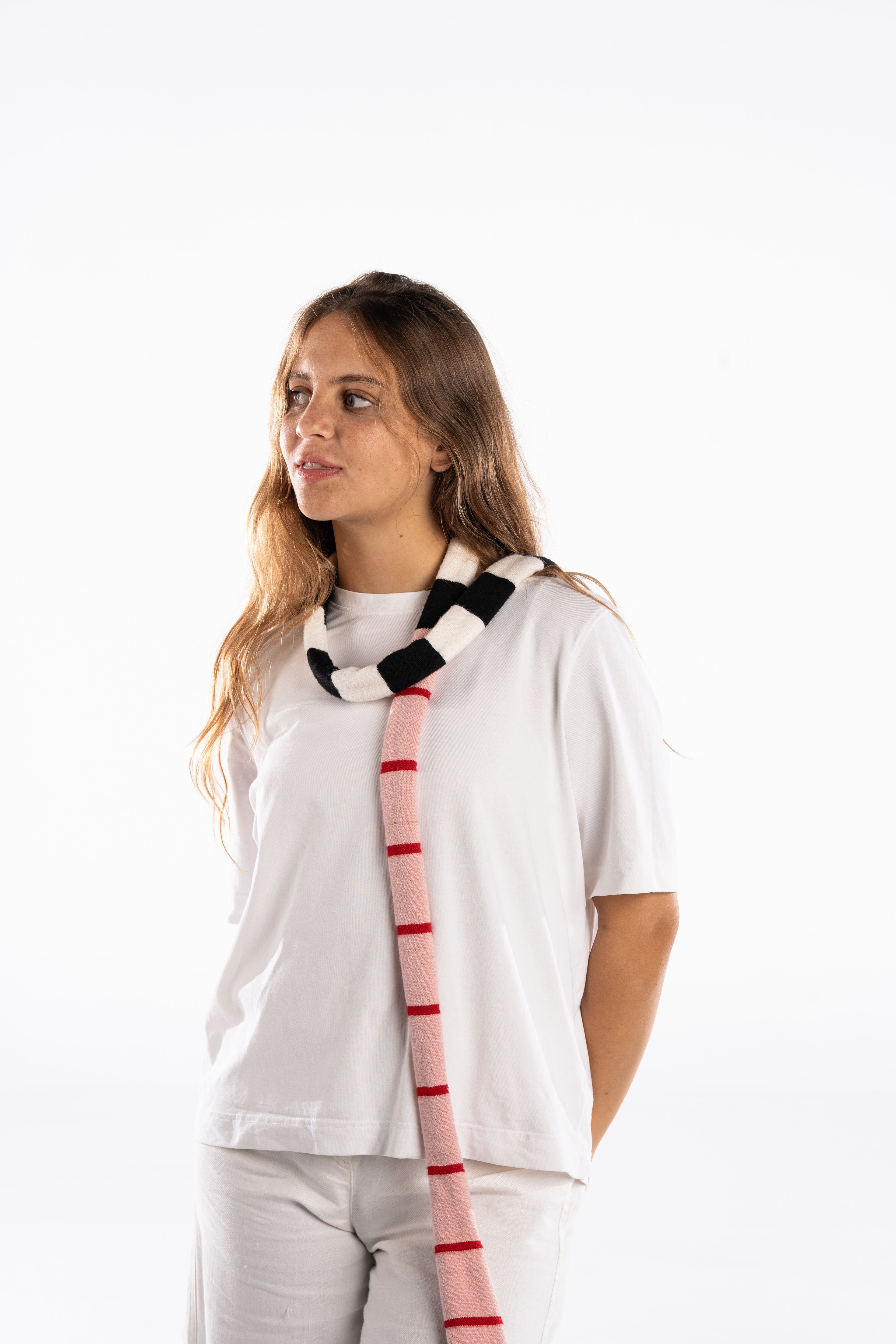 Rose Noir Stripe Scarf