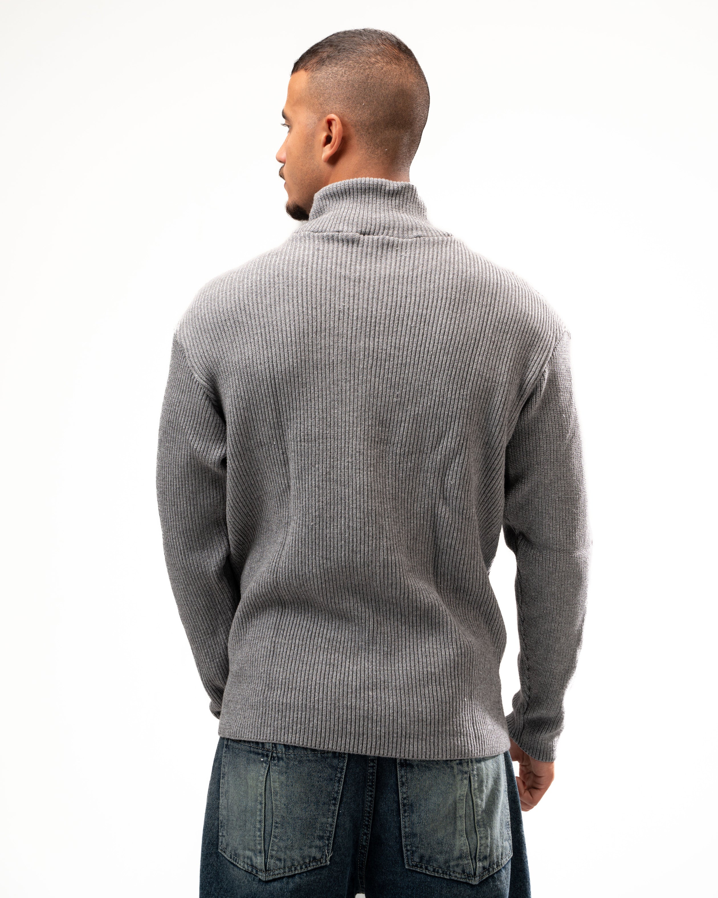 Grey Knit Quarter Zip