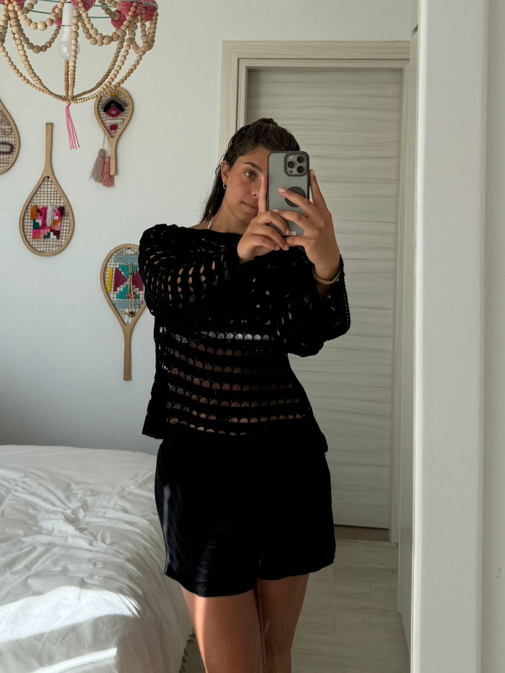 Black Crochet Coverup