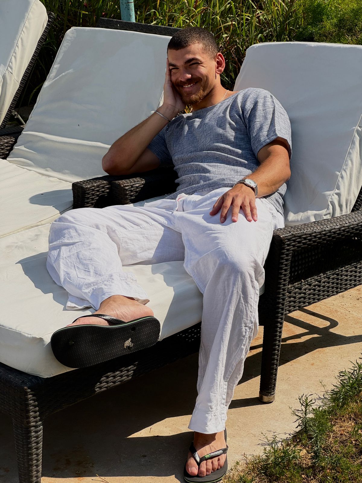 Dusty blue Linen Tshirt